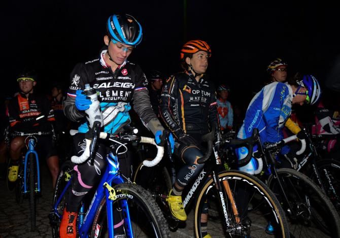Caroline Mani (Raleigh Clement) rode with a light again this year on the dimly light course