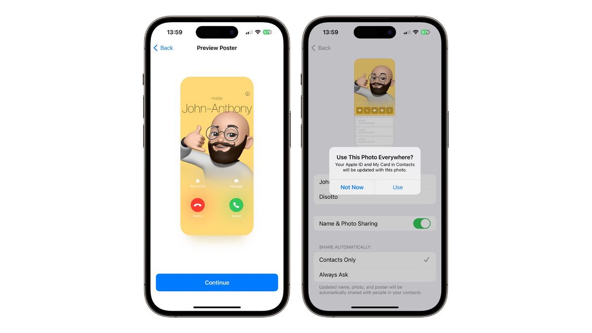 how to make contact picture full screen on iphone ios 17