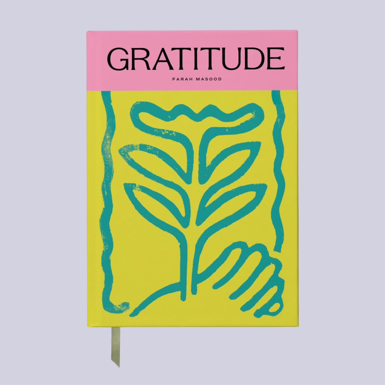 A green and pink gratitude journal