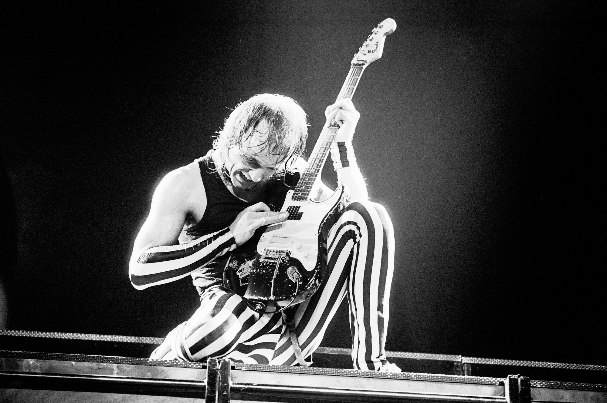 Matthias Jabs performs onstage with the Scorpions at Madison Square Garden in New York City on June 7, 1984