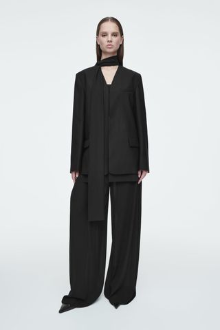 Regular Tailored Wide-Leg Trousers