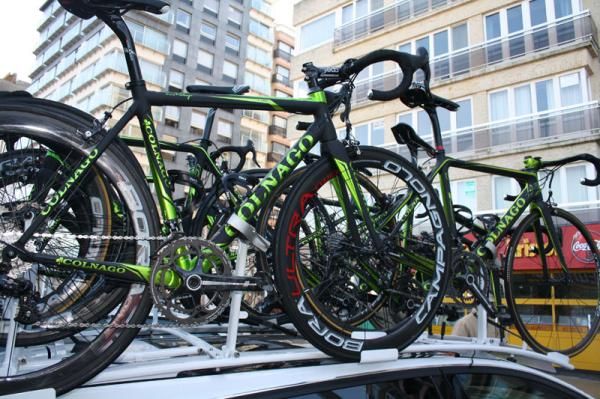 The Europcar Colnago bikes