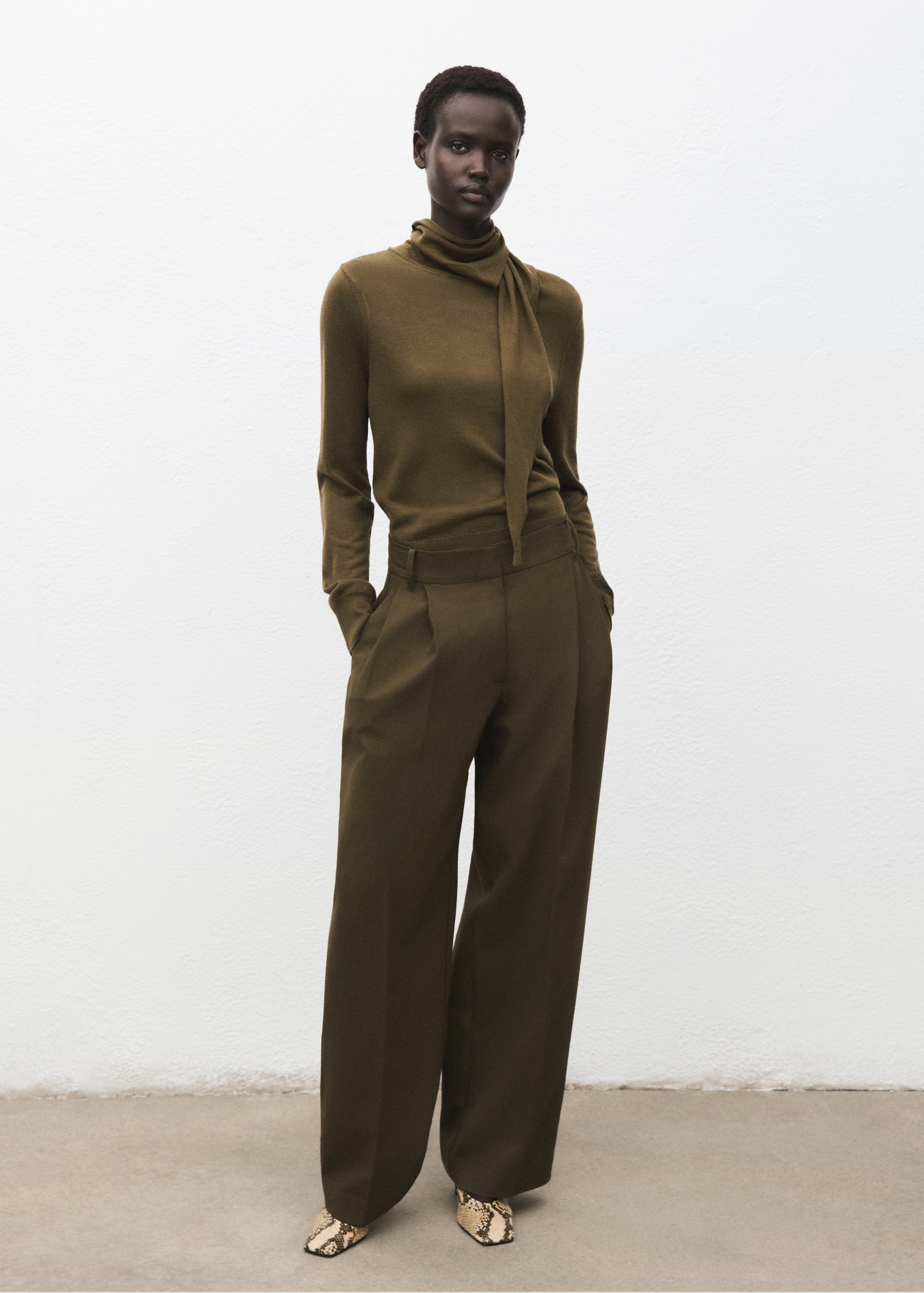 Turtleneck Sweater With Knot - Women | Mango United Kingdom