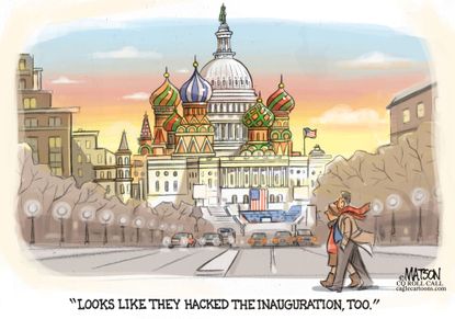 Political Cartoon U.S. Russia Hacking Inauguration
