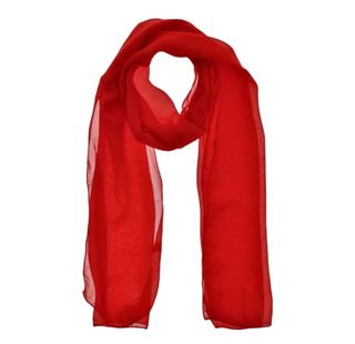 Westend Choice Ladies Chiffon Scarves Women Plain Neck Scarf Soft Headwrap Girls Headscarf Sheer Wrap Women's Scarves & Wraps 150x45 Cm (red)