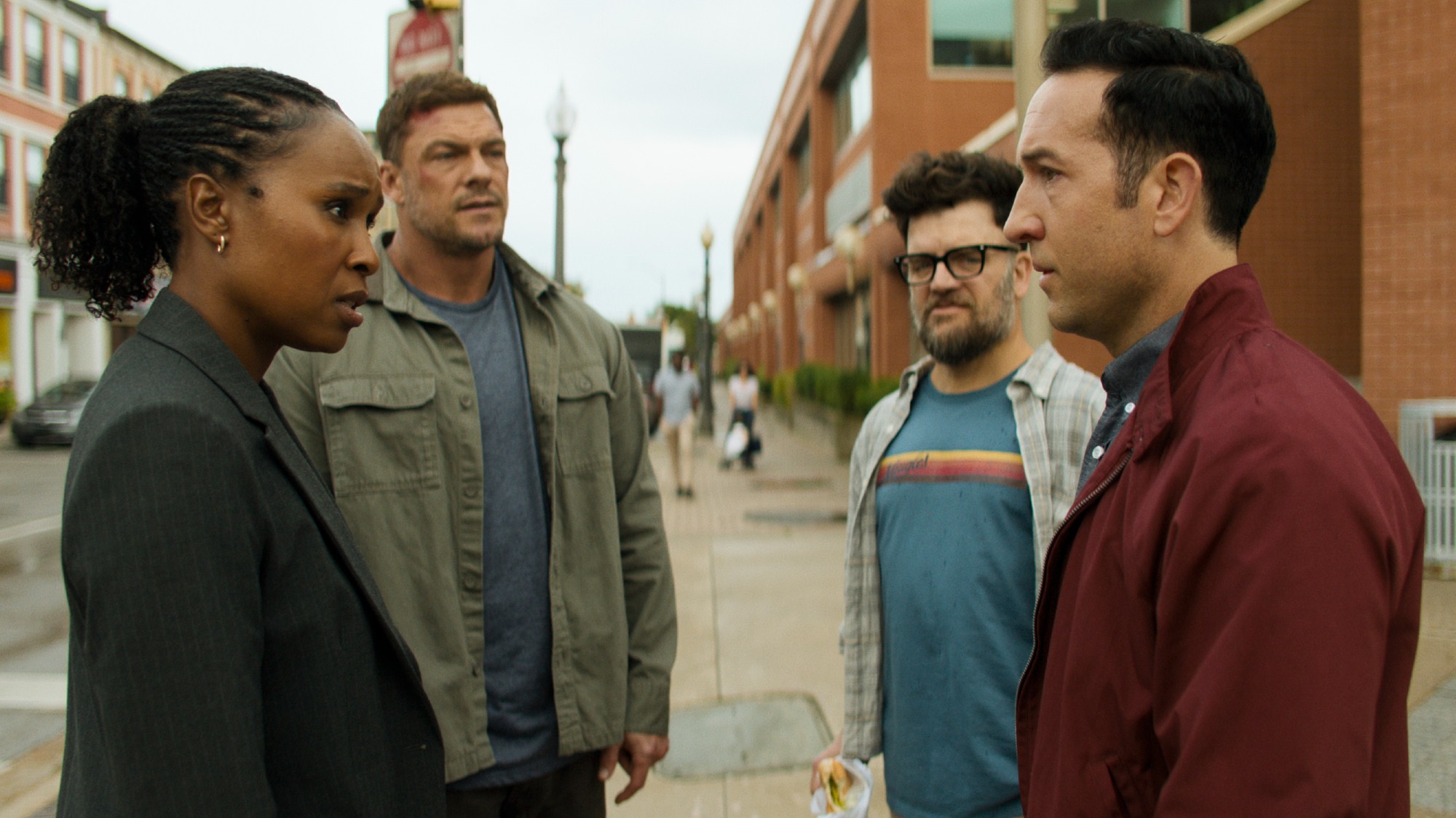 Tamara, Reacher, Russell and Jacob in Reacher Season 4. 