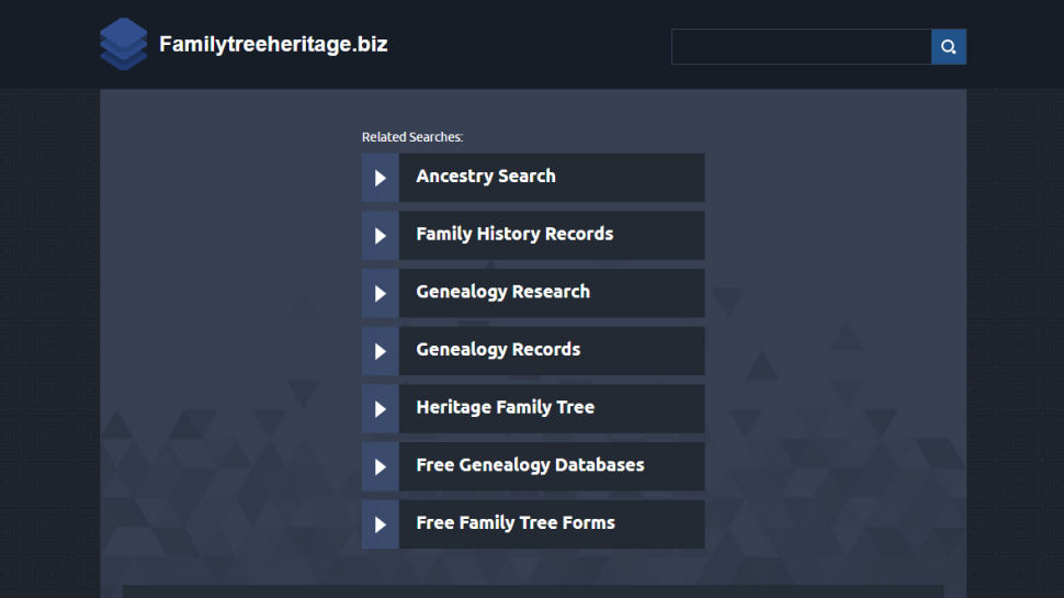 Website screenshot for Family Tree Heritage
