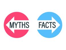 Facts vs Myths concept. Clipat image.