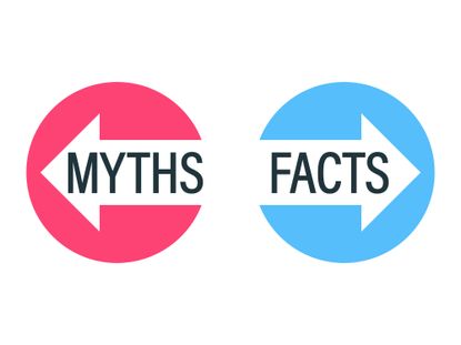 Facts vs Myths concept. Clipat image.