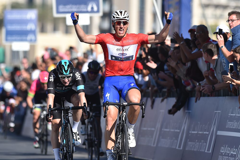 Marcel Kittel celebrates his Dubai Tour victory