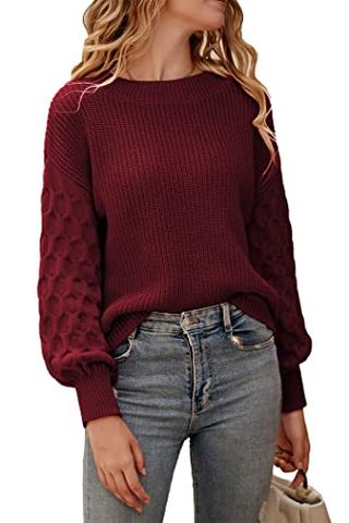 Prettygarden Women's 2024 Winter Pullover Sweater Casual Long Sleeve Crewneck Loose Chunky Knit Jumper Tops Blouse