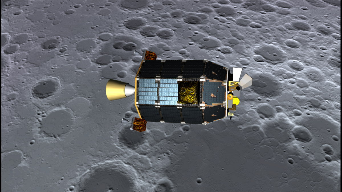 LADEE Above the Lunar Surface Artist&#039;s Concept