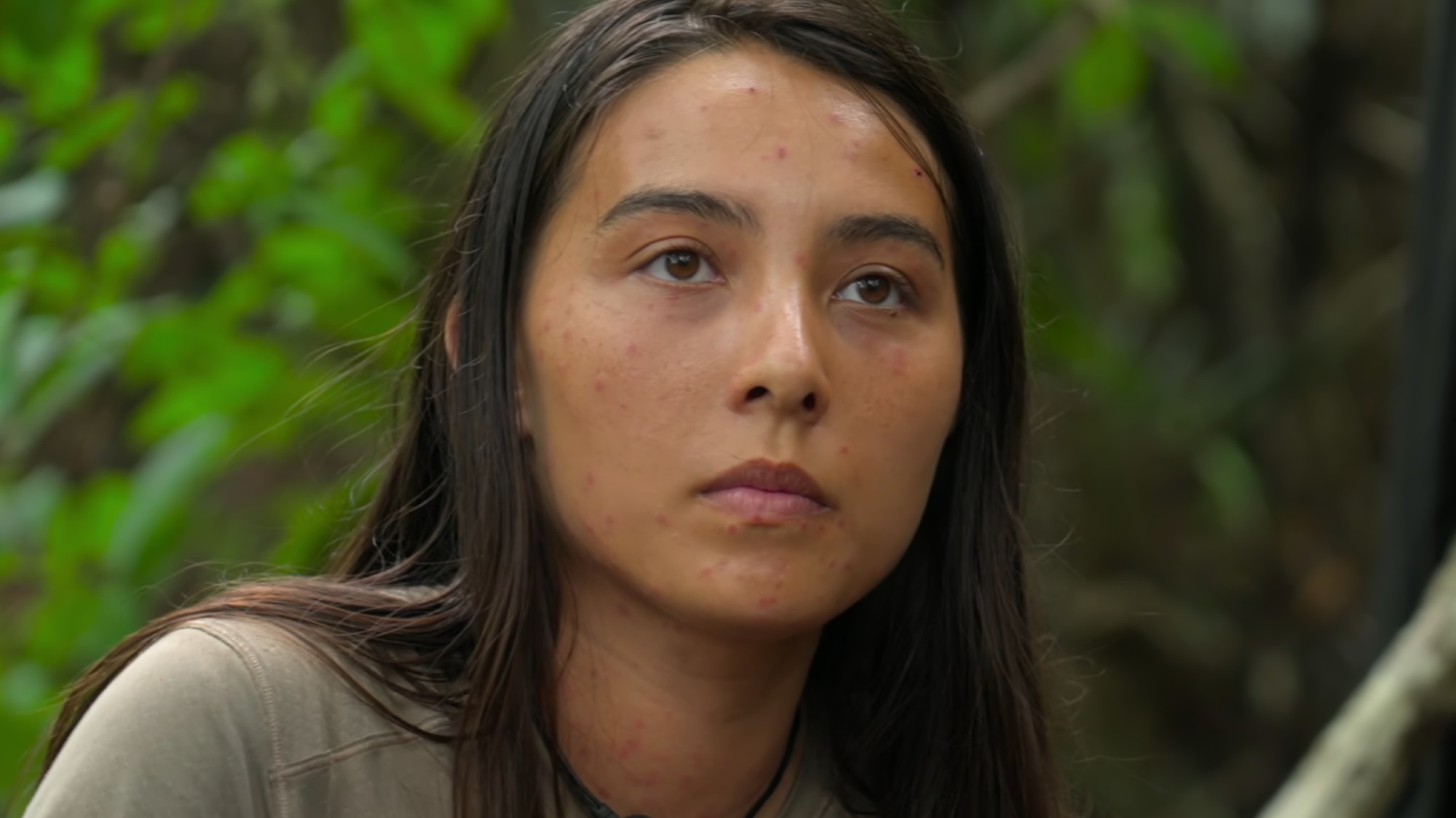 Leiya staring down Team Charlie when they came to Team Alpha's camp. 
