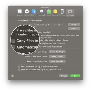 Un-check the Copy files to Media folder when adding to Library box