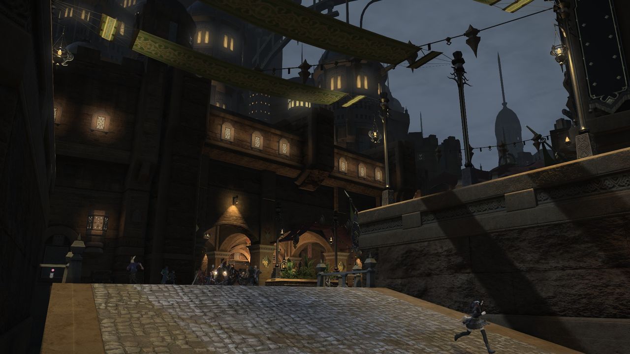 Several images displaying the impact of Final Fantasy 14: Dawntrail's graphics update on older zones.
