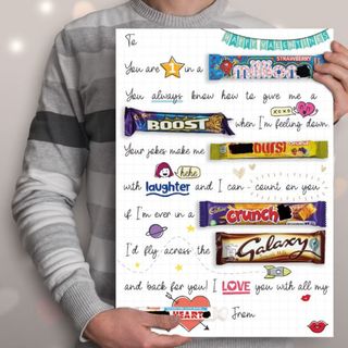 A Candygram gift featuring a range of chocolate bars