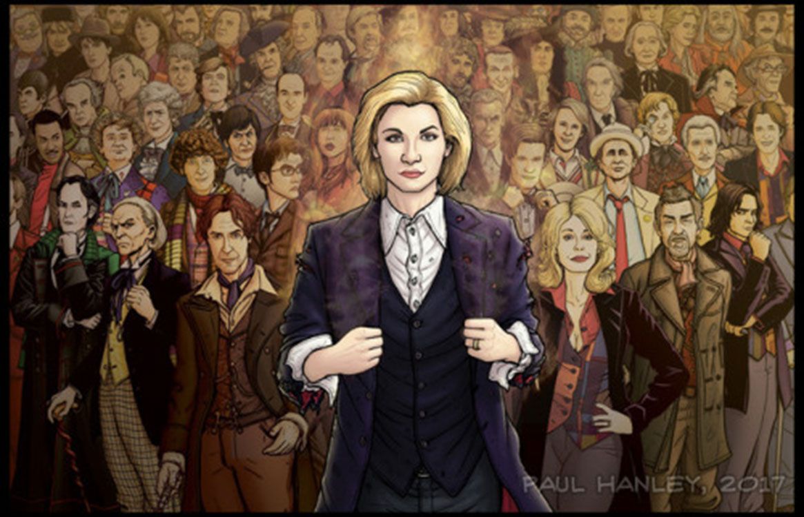 Paul Hanley's illustration includes some non-canon Doctors