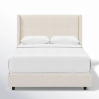 Classic Talc Linen Hanson Upholstered Wingback Bed| was $1,240 now $799 at Wayfair