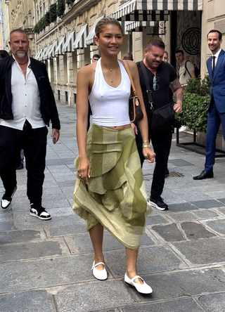 Zendaya is seen leaving her hotel on July 31, 2024 in Paris, France