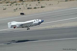 The only privately-developed spacecraft to carry a pilot to suporbital space, SpaceShipOne made three successful flights in 2004. Built by aerospace visionary Burt Rutan and financed by Microsoft co-founder Paul Allen, the spacecraft won the $10 million Ansari X Prize. An evolved version, SpaceShipTwo, will serve as the foundation for Virgin Galactic's fleet of suborbital space tourism vehicles.