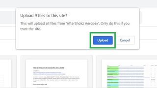 How to share a Google Drive folder step 4: Click "Upload" to confirm