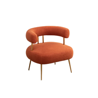 Orange polyester barrel chair 