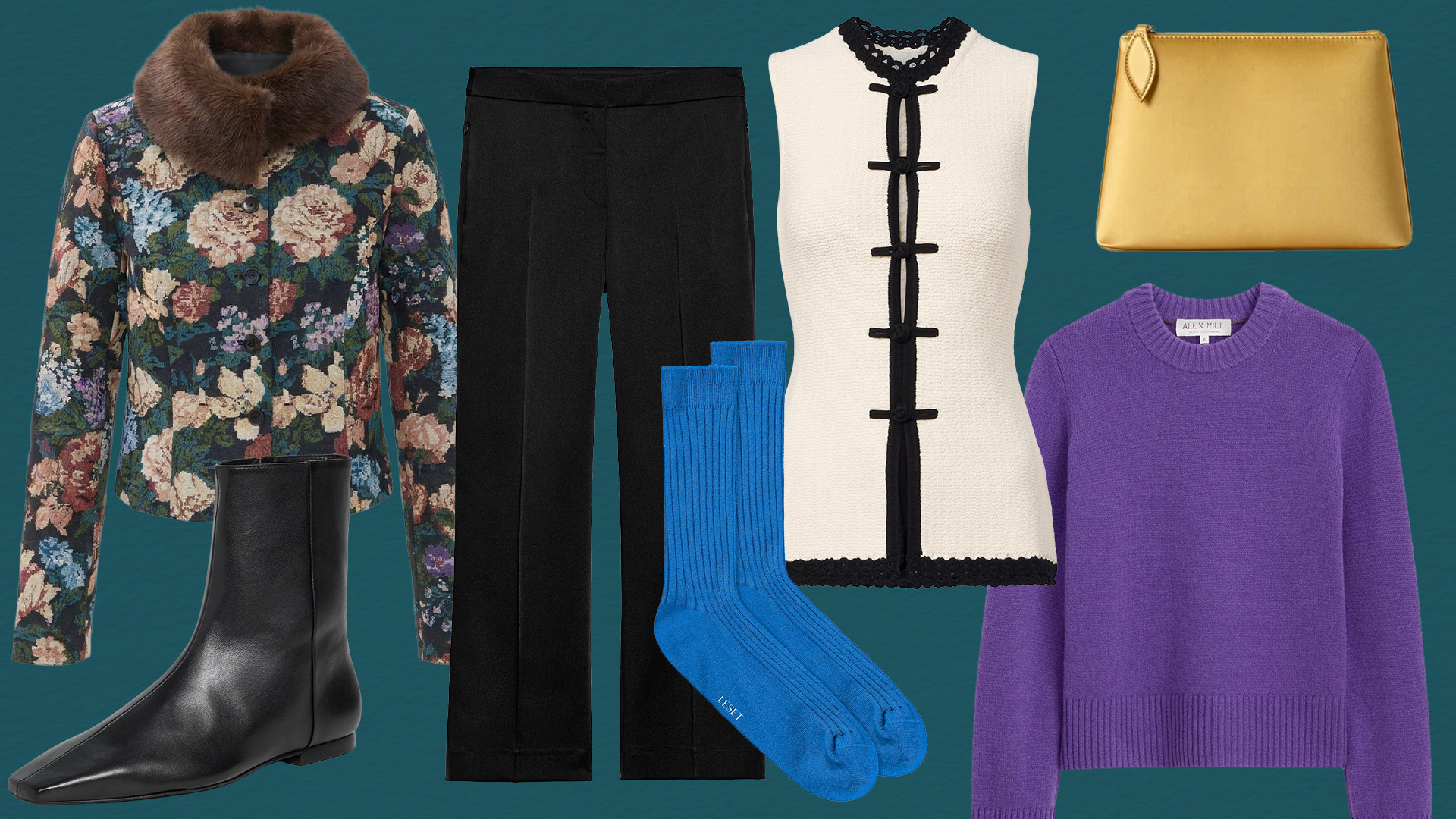 Collage of fashion items to buy in October.