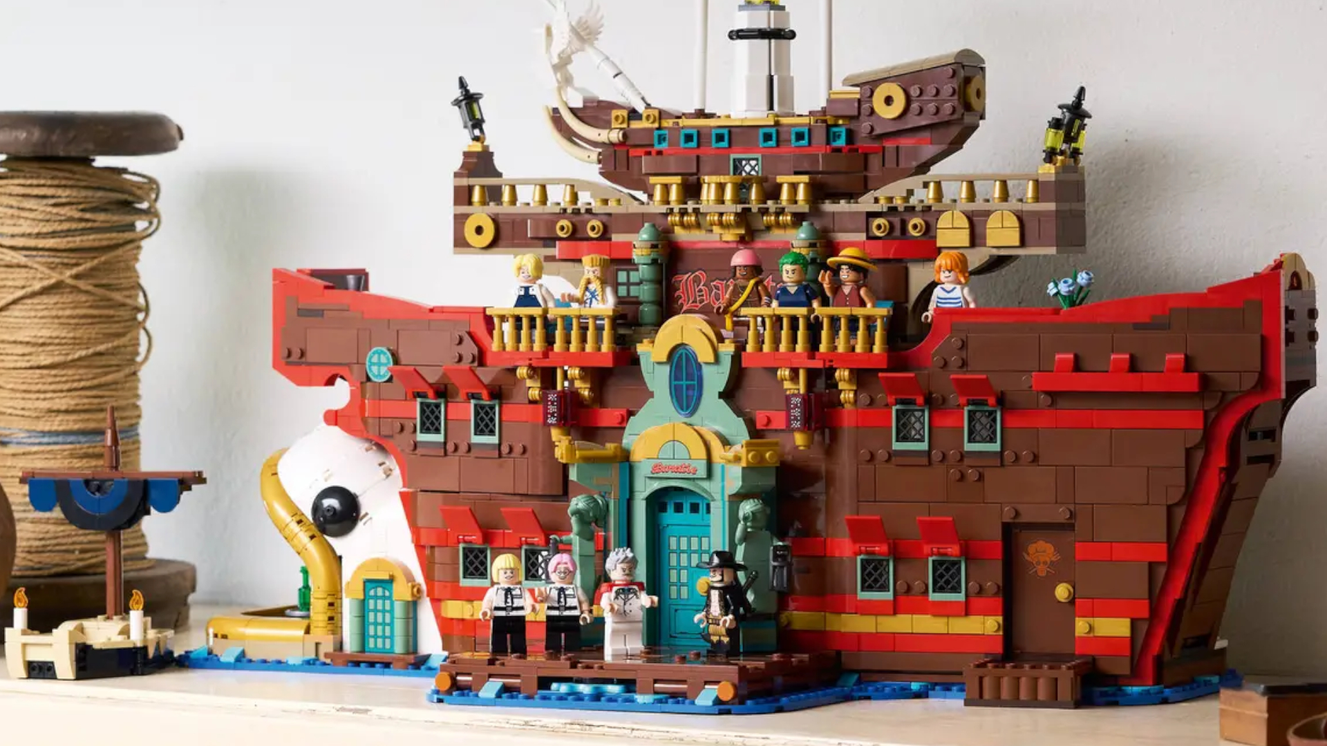 Lego Baratie Floating Restaurant set on a plain background