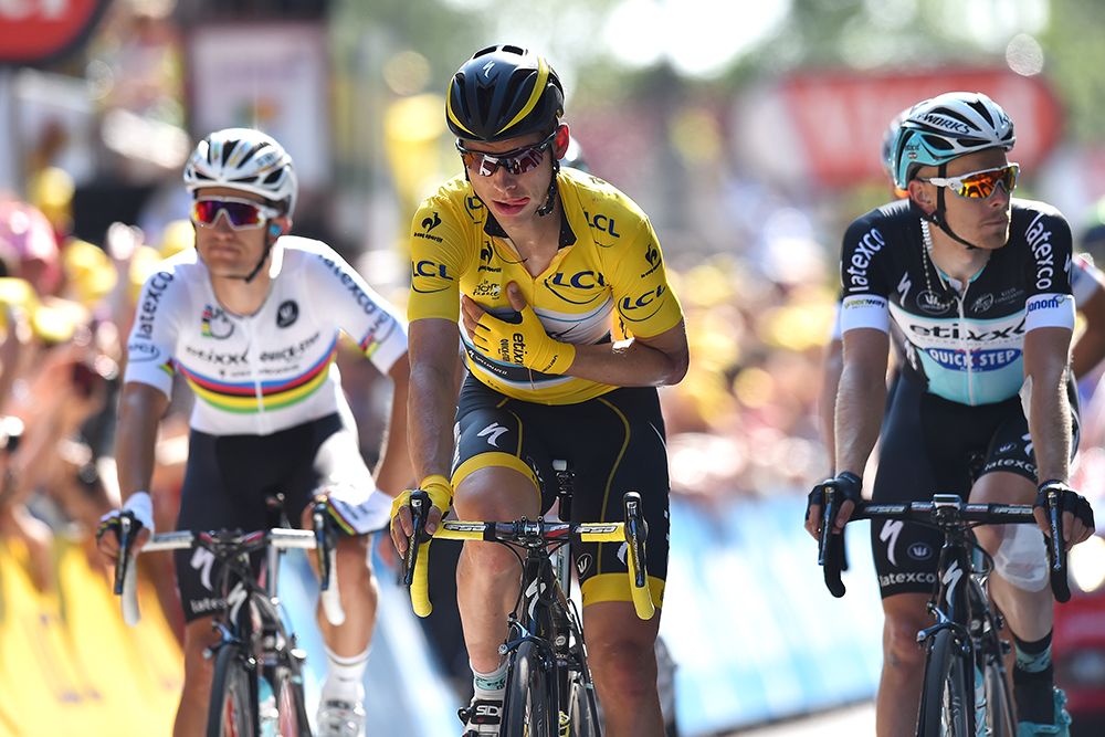 Tony Martin was pushed to the finish by his Etixx-Quickstep teammates