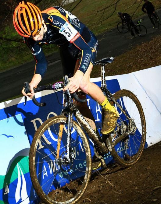 Kerry Werner Jr. (Optum PRO Cycling CX Team p/b Kelly Benefits) dances up the hill on his peddles.