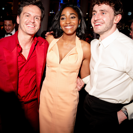 Andrew Scott, Ayo Edebiri and Paul Mescal during the EE BAFTA Film Awards 2024 Dinner at The Royal Festival Hall on February 18, 2024 in London, England. 