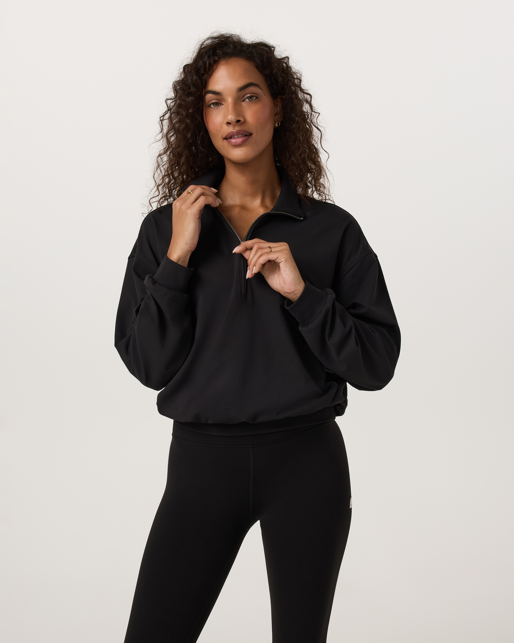 Halo Relaxed Half Zip - Solid Black - Xxs