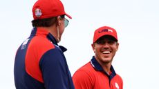Phil Mickelson and Brooks Koepka celebrate after Team USA's 19 to 9 win over Team Europe in the 2021 Ryder Cup