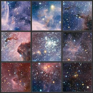 These highlights are part of the broad panorama of the Carina Nebula, a region of massive star formation in the southern skies, which was taken in infrared light using the HAWK-I camera on ESO’s Very Large Telescope in Chile. It was released Feb. 8, 2012.