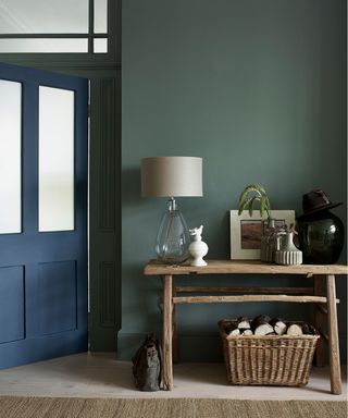 hallway paint ideas green and blue painted hallway