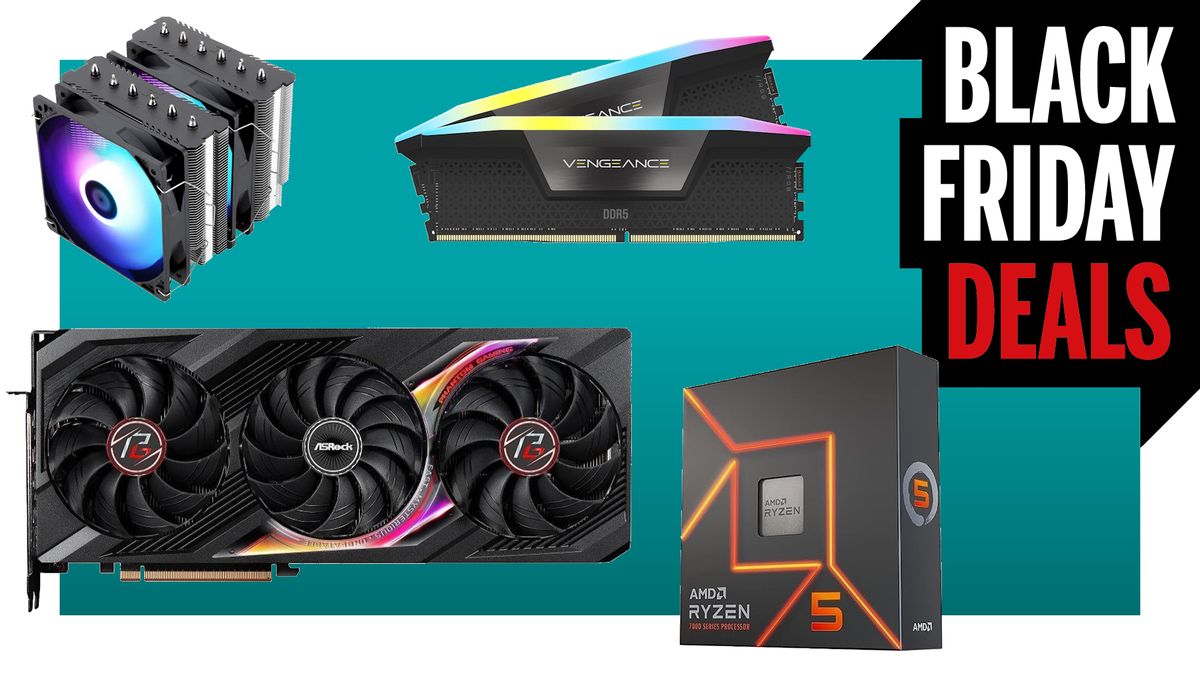 AMD AM5 gaming PC components on blue black friday deals header