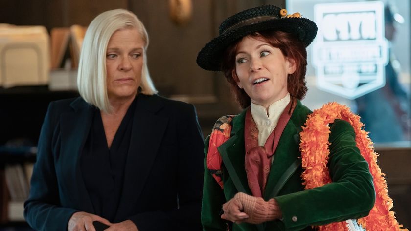 Elsbeth dressed as Eliza Doolittle with Donnelly in Elsbeth Season 3x04