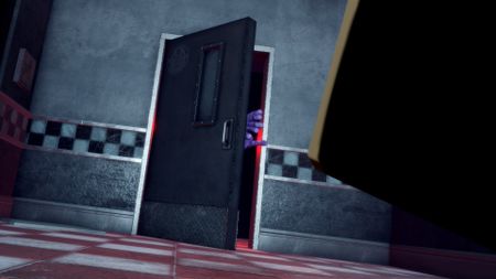 A killer's hands appear from behind a door in Bite by Night