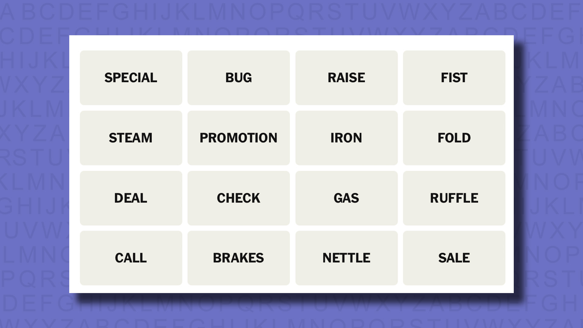 NYT Connections hints for game 779 on a purple background