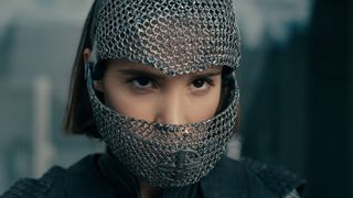 Ava Silva (Alba Baptista) in a chainmail coif in Warrior Nun season 2