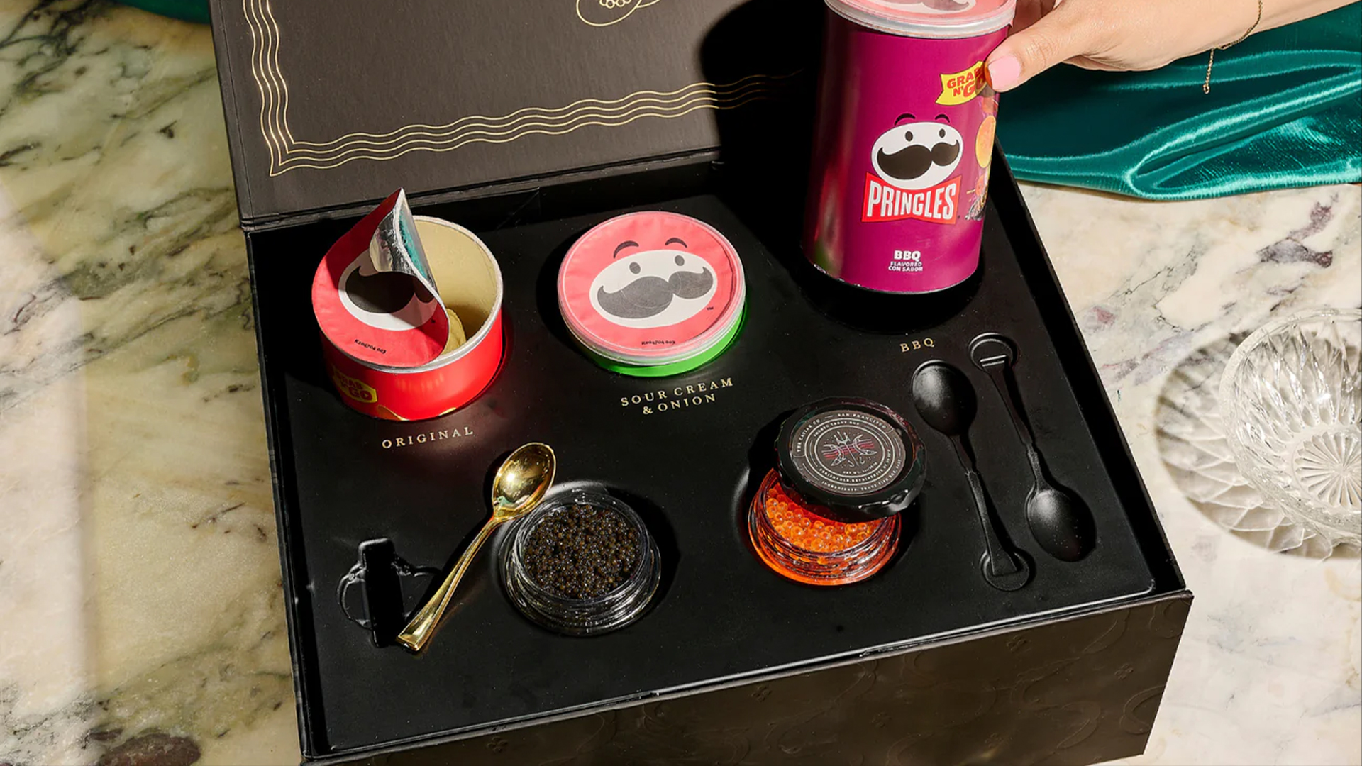 The Pringles x Caviar Co. branding is delightfully opulent | Creative Bloq