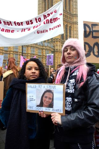 Protesters at the London Women's March