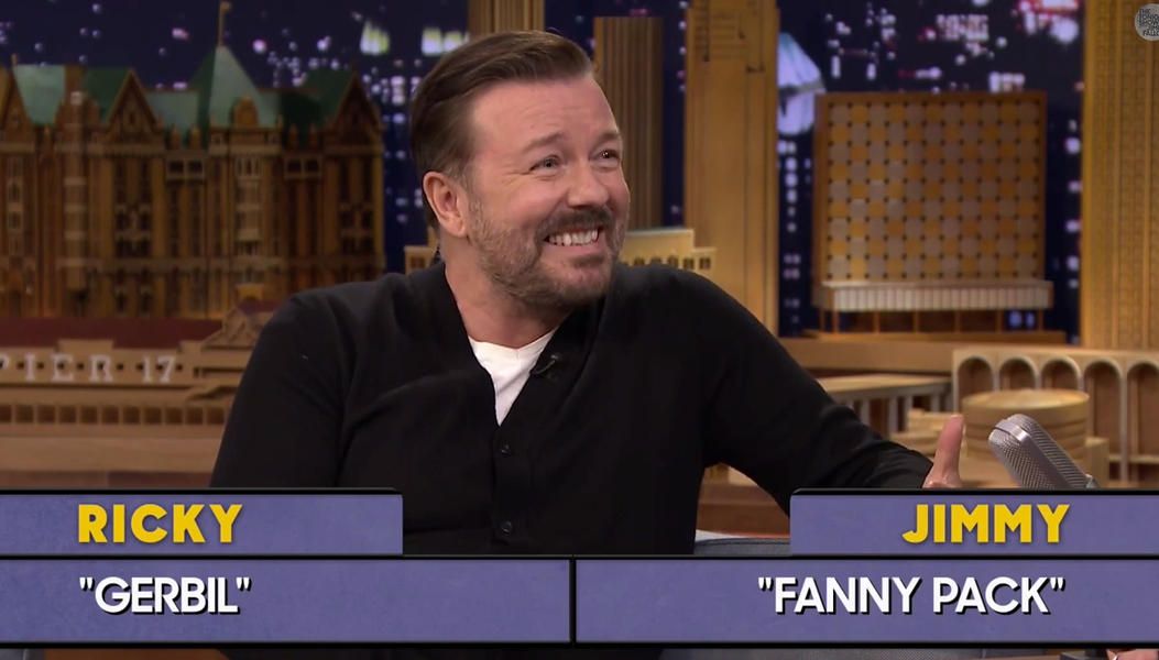 Ricky Gervais and Jimmy Fallon&amp;#039;s improv skills lead to a hilariously inappropriate Richard Gere joke