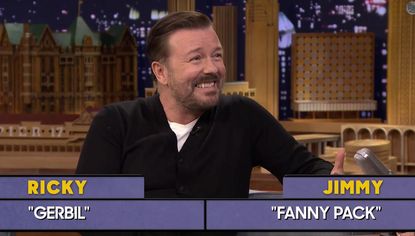 Ricky Gervais and Jimmy Fallon's improv skills lead to a hilariously inappropriate Richard Gere joke