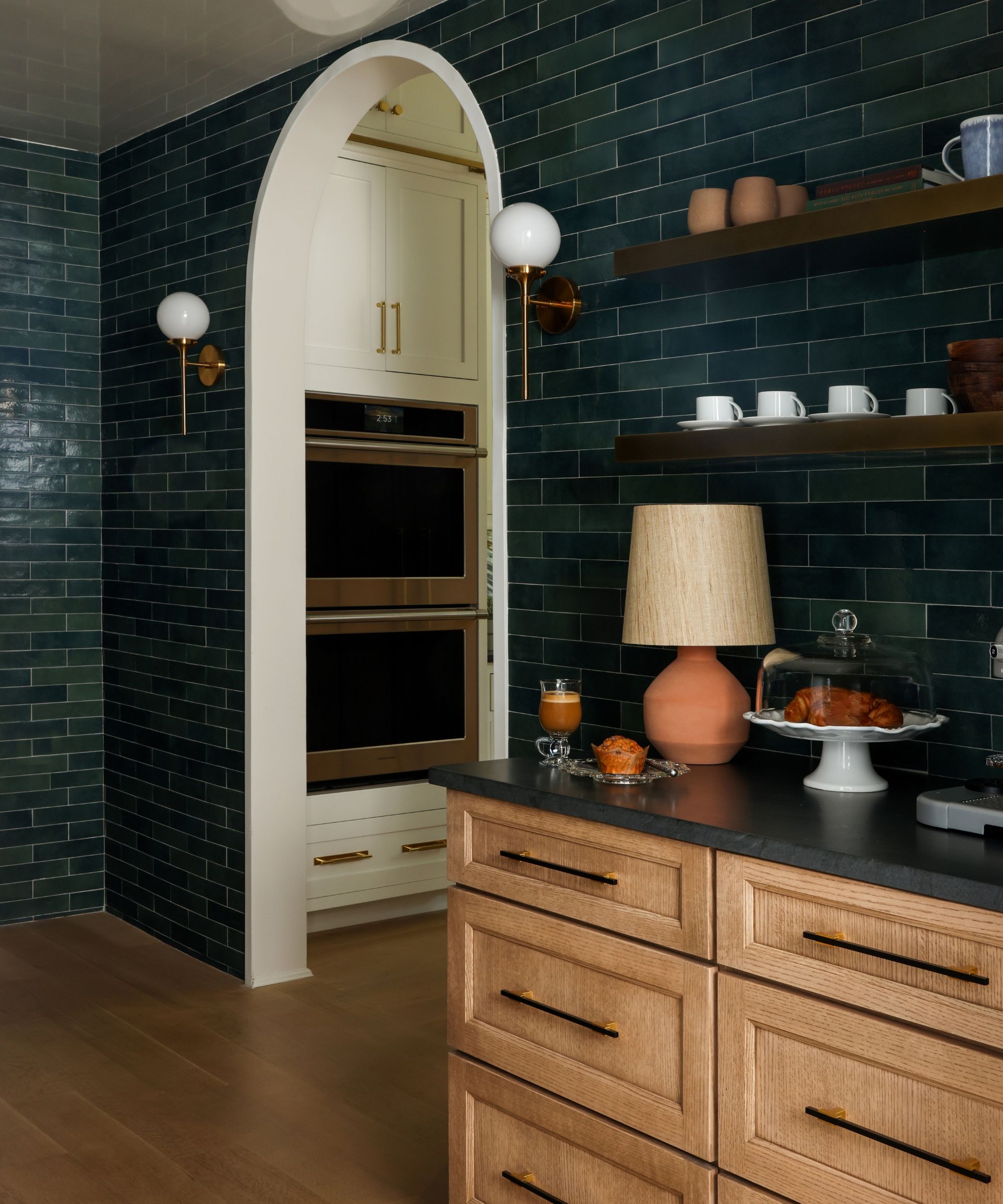 butlers pantry green tiles