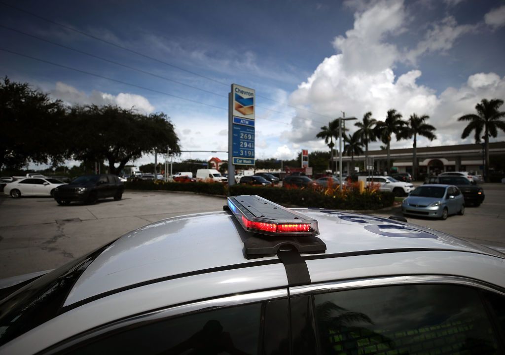 Police watch over Floridians preparing for Hurricane Irma.