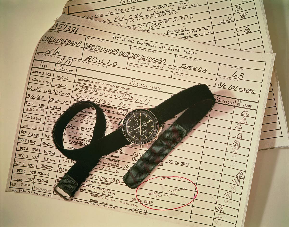 The watch was attached to the astronauts' arms