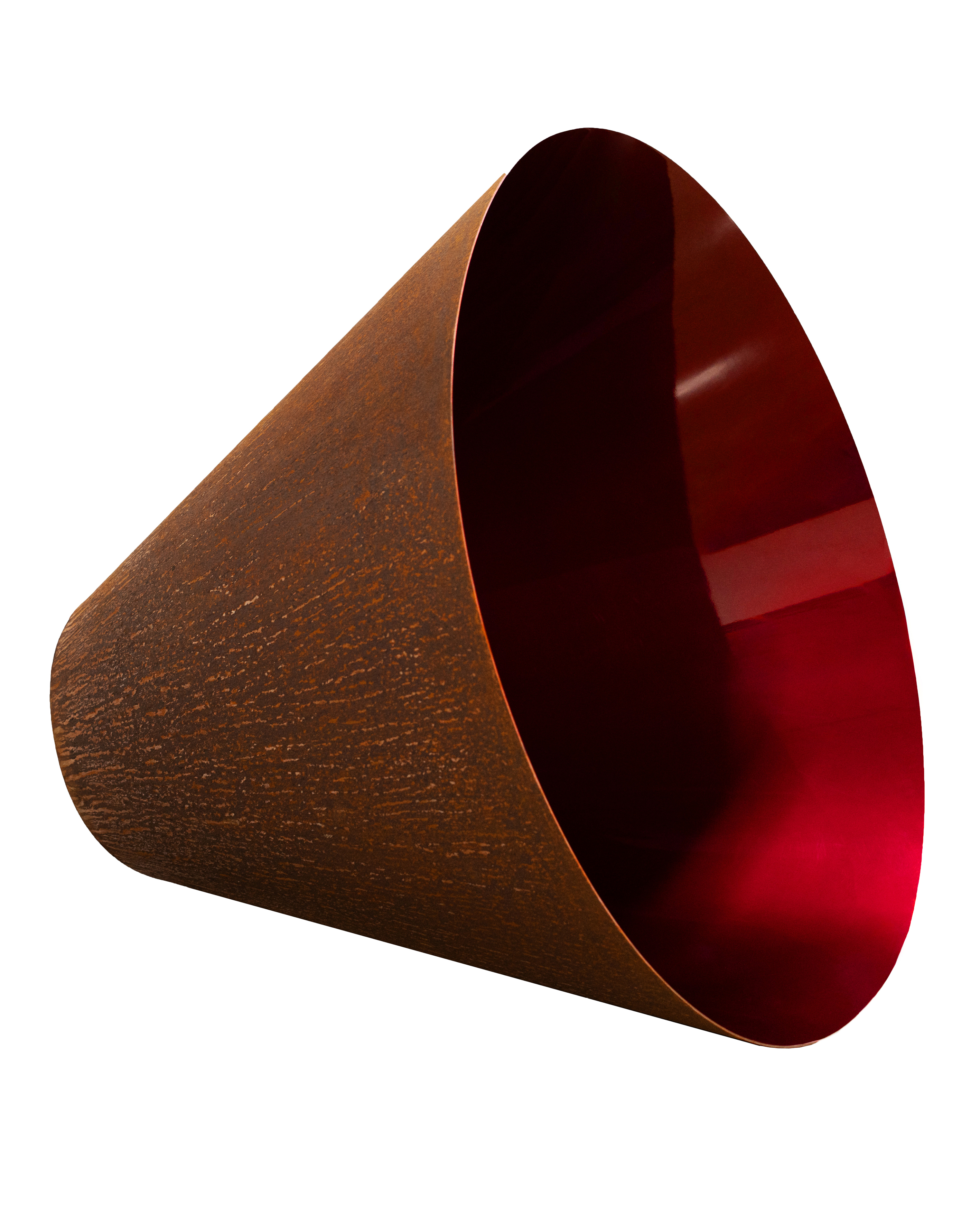 Loewe Craft Prize entry, steel vessel with red interior