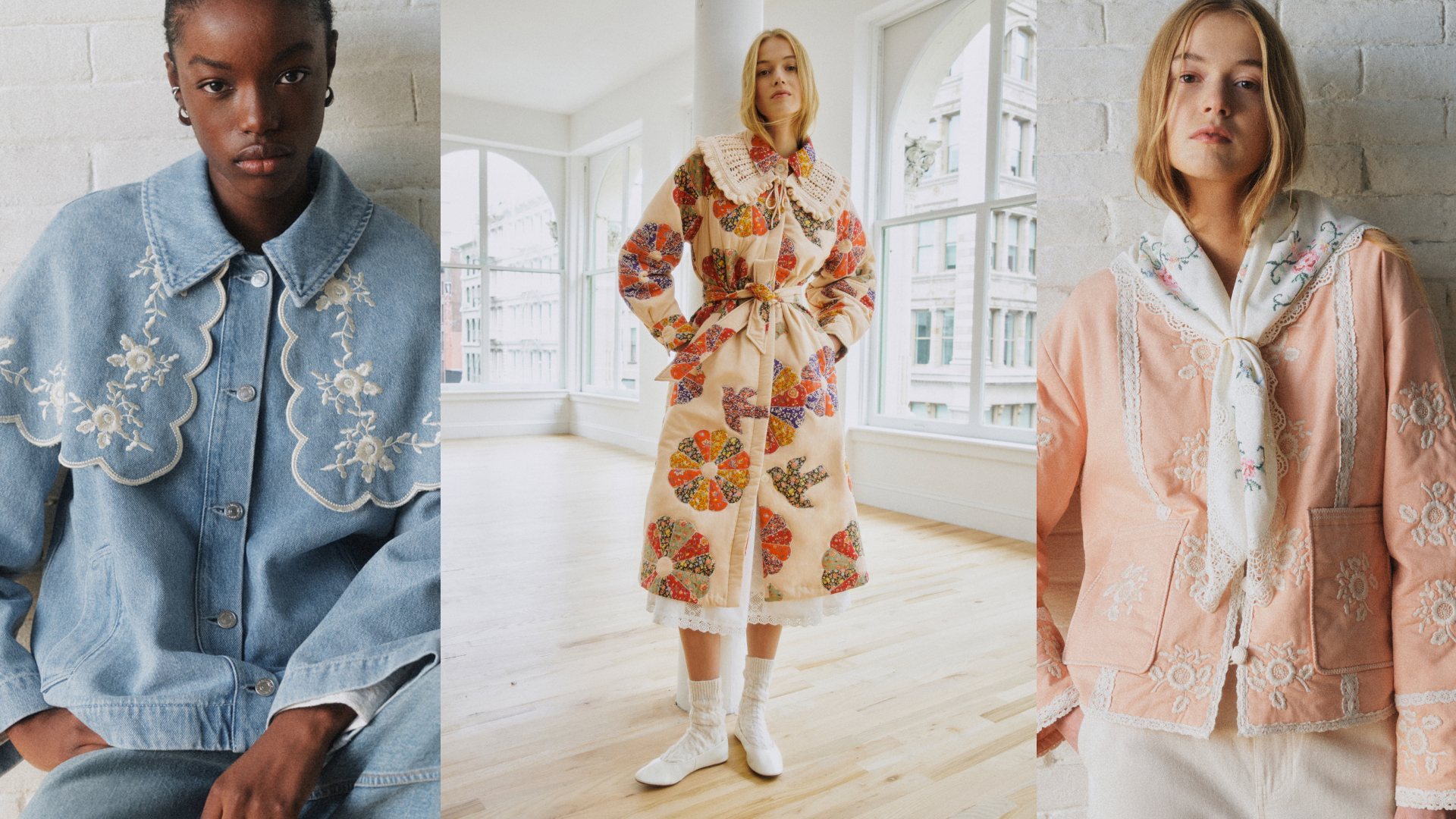 three women wearing S&eacute;zane x Sea collaboration in New York City