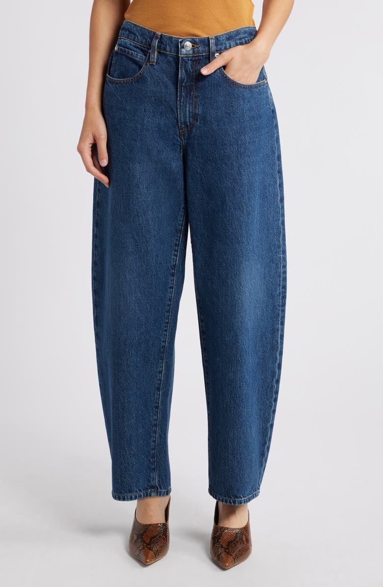 Low Slung Barrel Leg Jeans